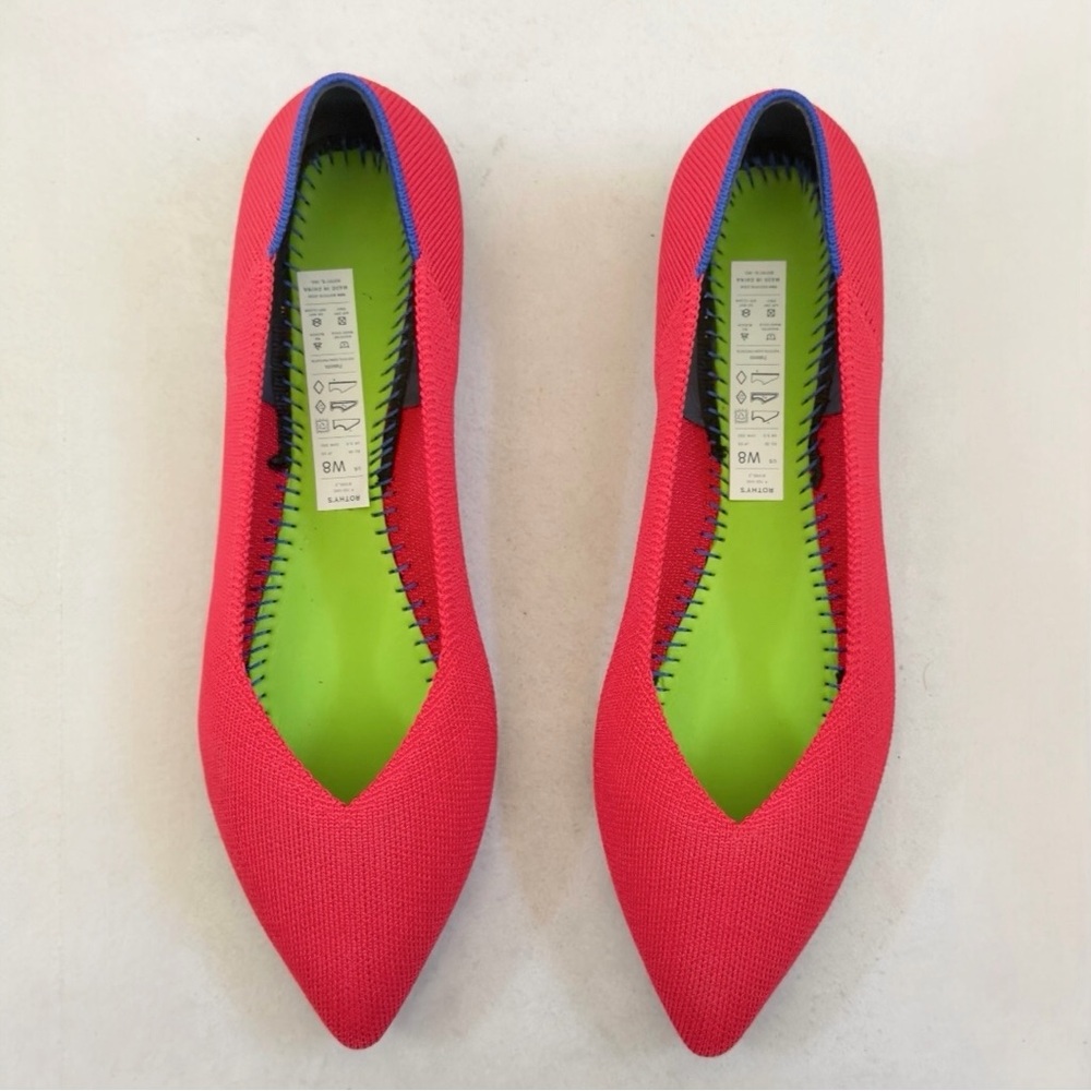 Rothy's The Point II Women's Slip On Pointed Ballet Flats Red Size 8 NEW - Picture 5 of 9